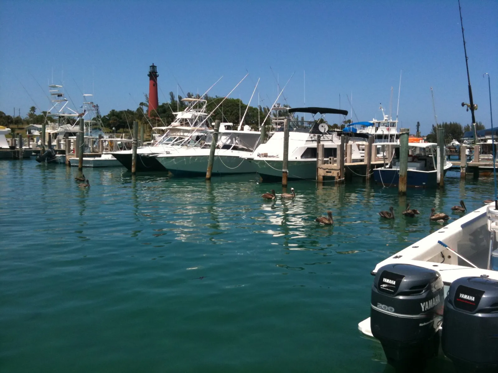 The Jupiter Inlet Lighthouse seen from near the inlet in Jupiter.