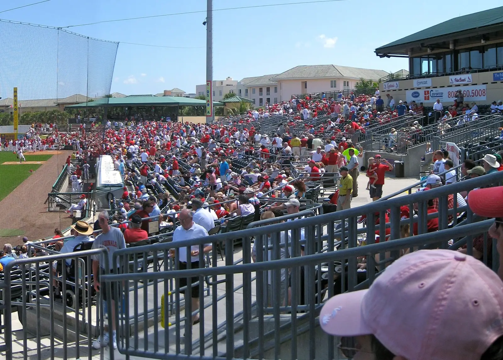 Fans fill the stands along the first-base line at Roger Dean Stadium in Abacoa in Jupiter.