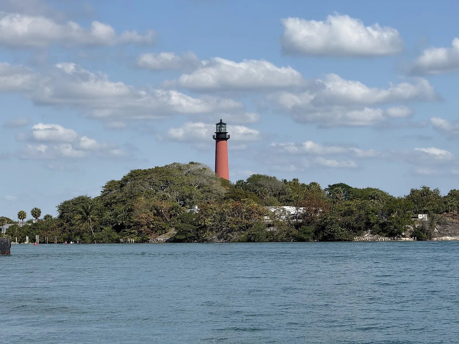 The Jupiter Inlet Lighthouse seen across the inlet from Dubois Park in Jupiter.