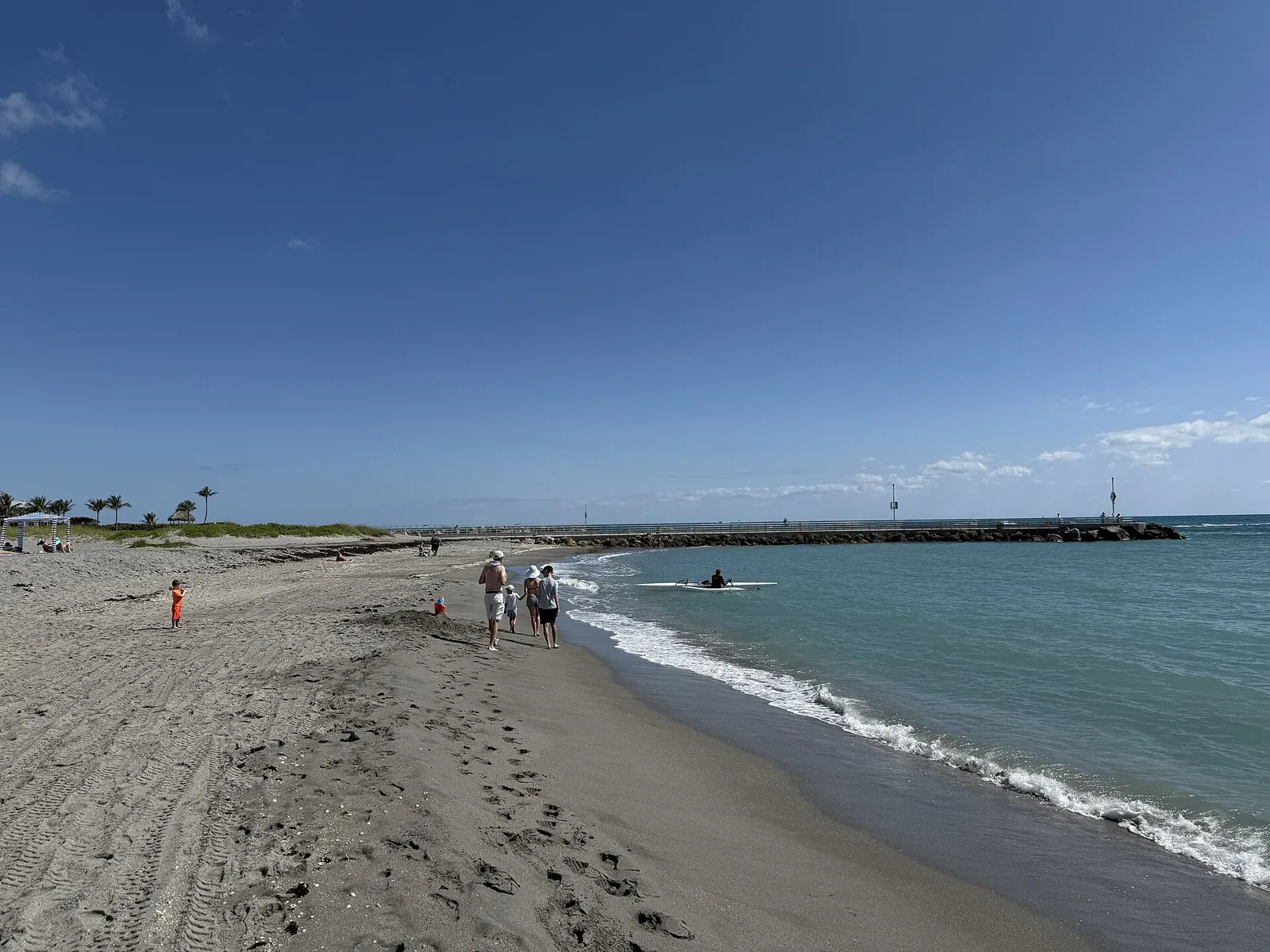 The beach and dunes at Jupiter Beach Park, looking north along the Atlantic.