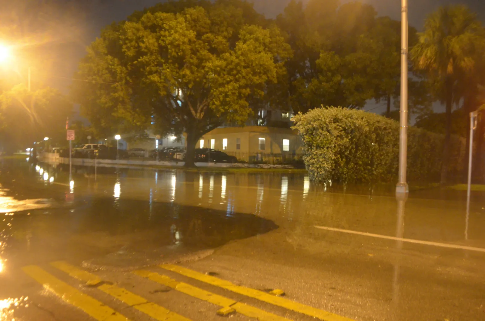 Tidal flooding on a Miami street during the king tides. The picture does not show Jupiter.
