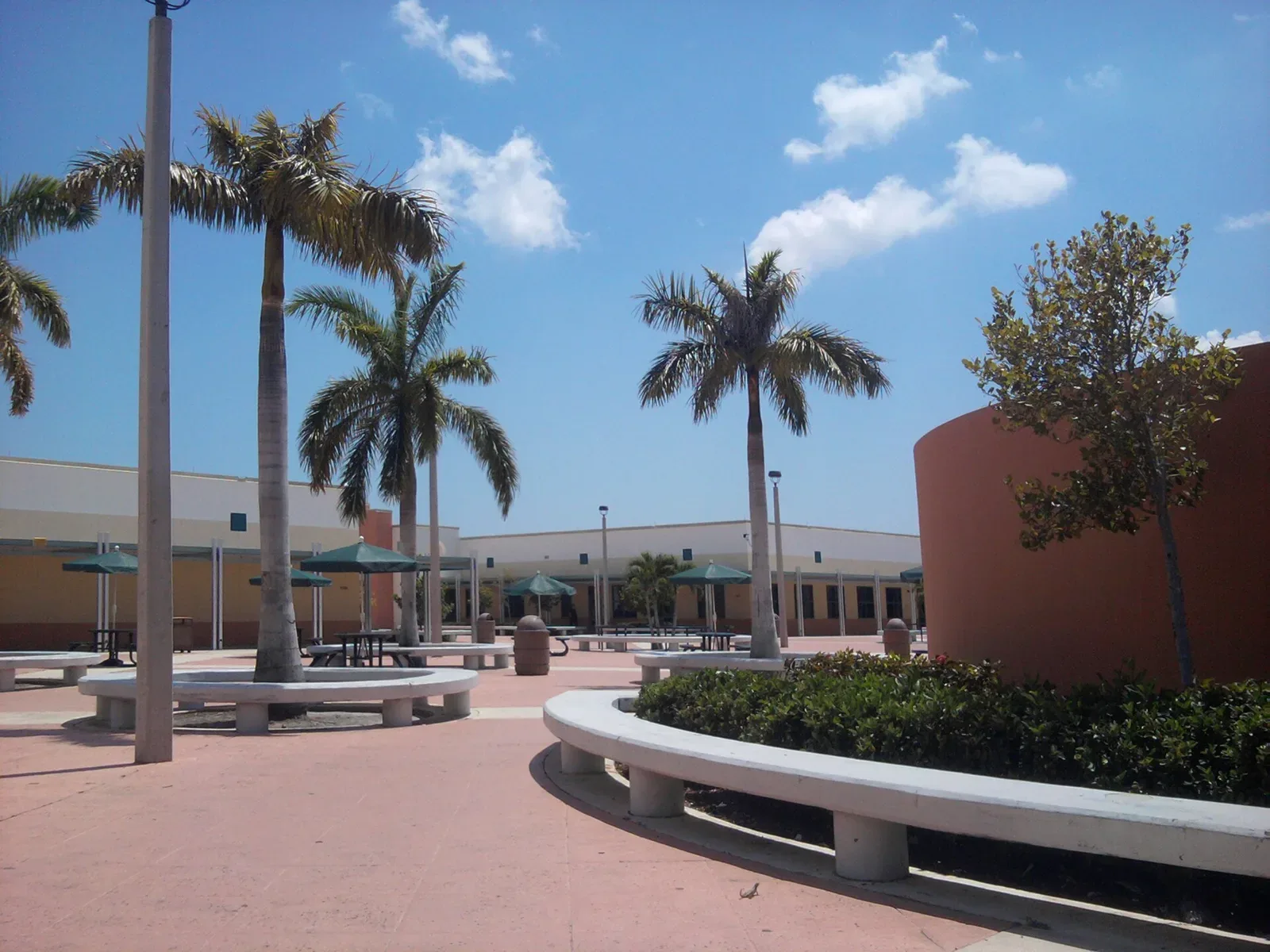 The courtyard at Jupiter High School on Military Trail.